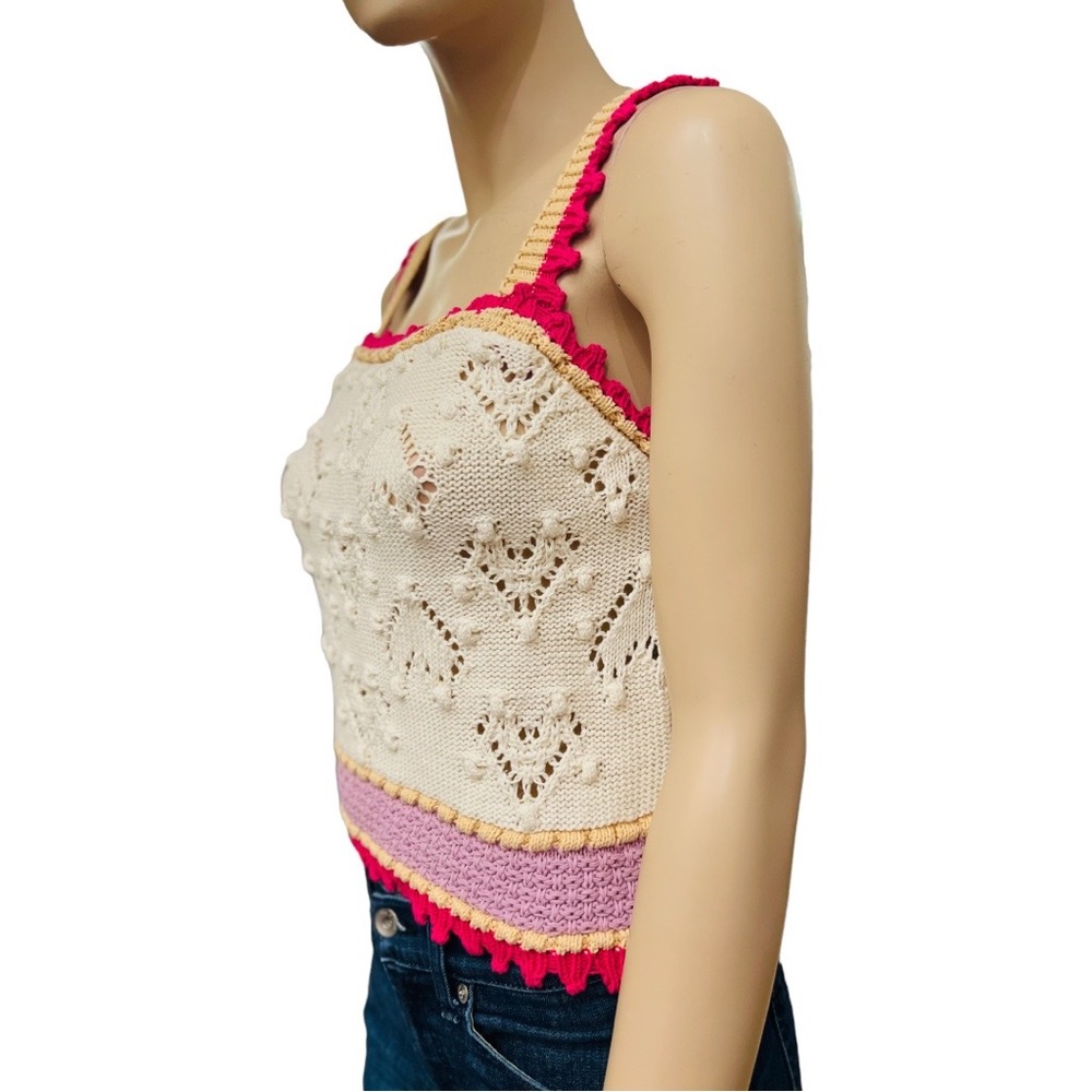 Zara cropped Crochet Top Size Large in good condition preowned 100% cotton - Picture 4 of 9